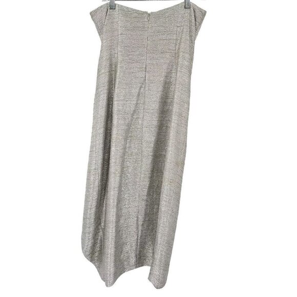Jonathan Simkhai Plisse Metallic Bustier Ruffle Dress Silver Women’s Size 10 - Picture 3 of 16
